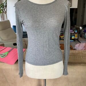 Vintage Banana Republic 100% Cotton Heather Gray Knit Top